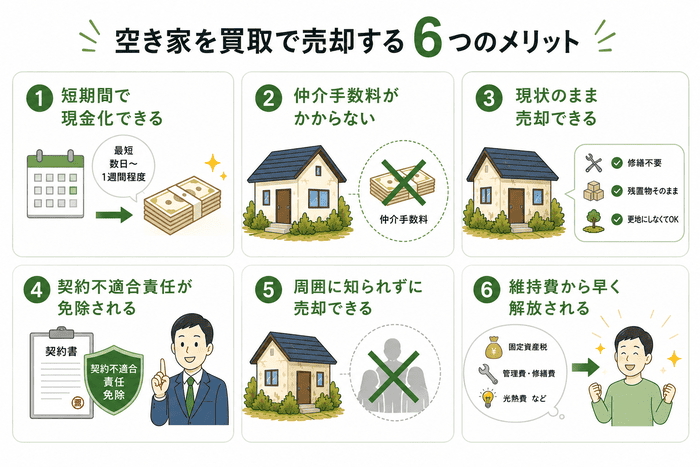 空き家を買取で売却する6つのメリット