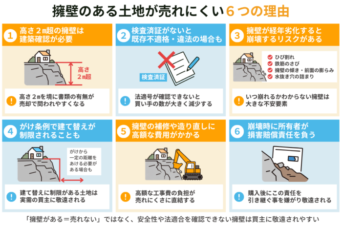 擁壁のある土地が売れにくい6つの理由